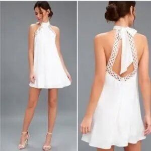 Lulu's White Lace Dress, Size S
